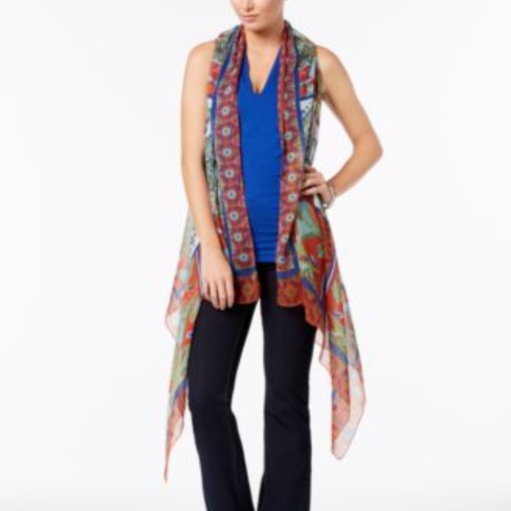 2 for $10 INC Drape-Front Printed Vest